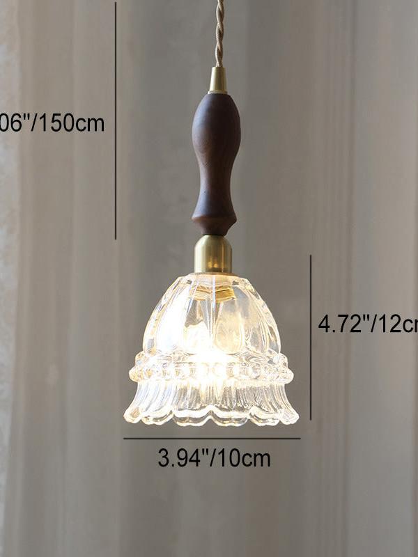 Glass Jellyfish Pendant Light M38, French Pastoral, Compact