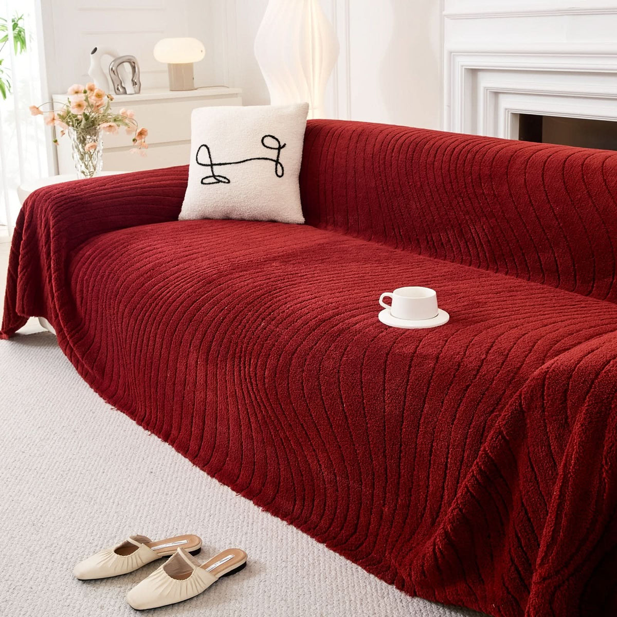 Plaid réversible en peluche pour canapé, utilisable toute l’année | ribuella