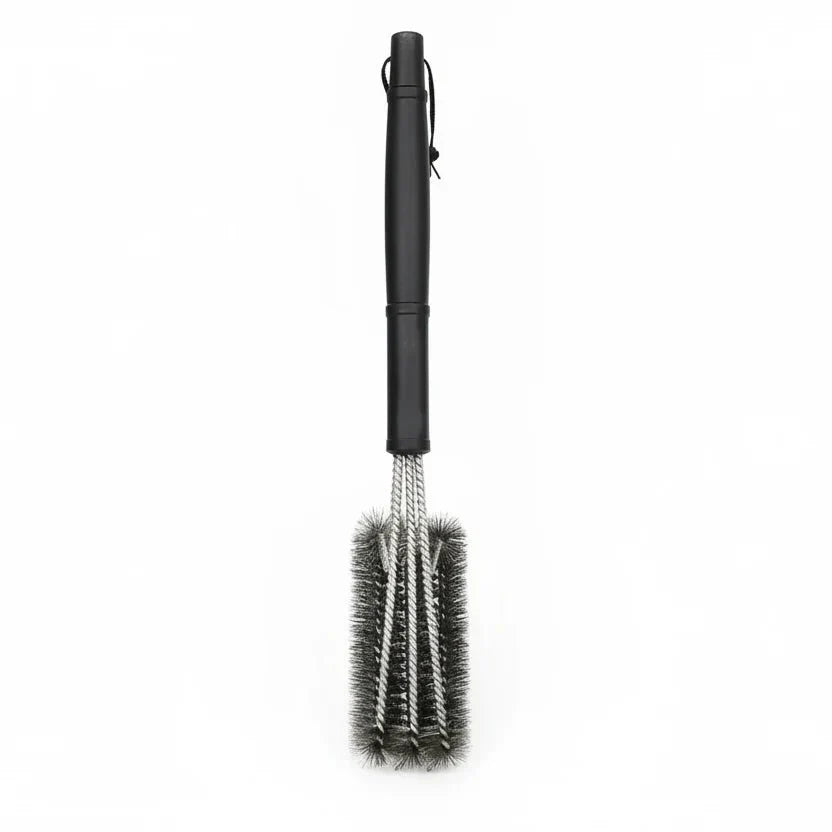 Brosse de nettoyage pour grille de barbecue en acier inoxydable - Élimine les résidus brûlés - Prise en main sûre - FireScrub | ribuella