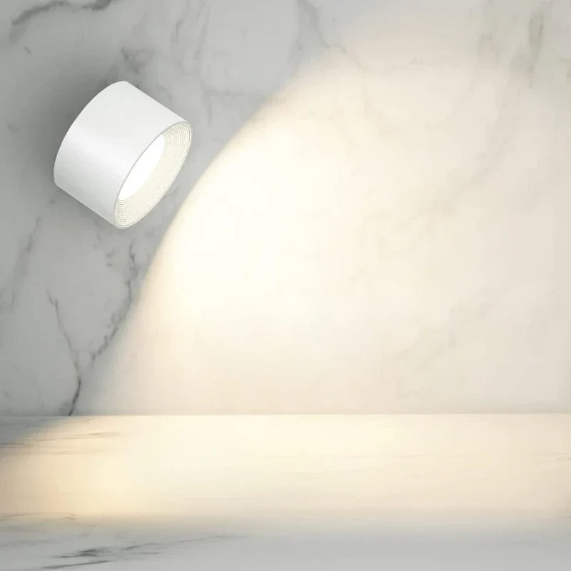 Magnetyczna bezprzewodowa lampa ścienna z regulacją jasności, ładowana, obracana o 360°