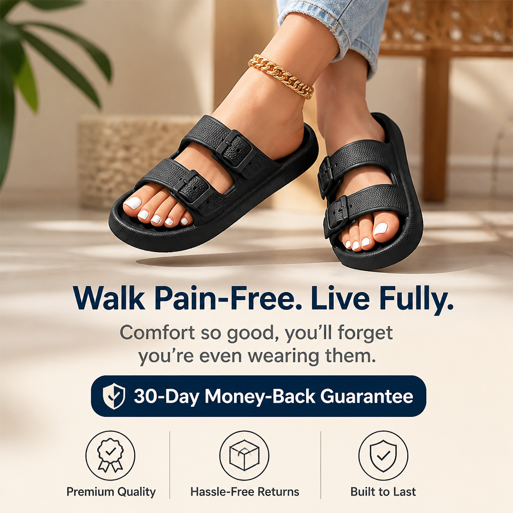 SereniStride Sandals | Walk Pain-Free All Day with Cloud-Like Support and Custom Comfort | ribuella