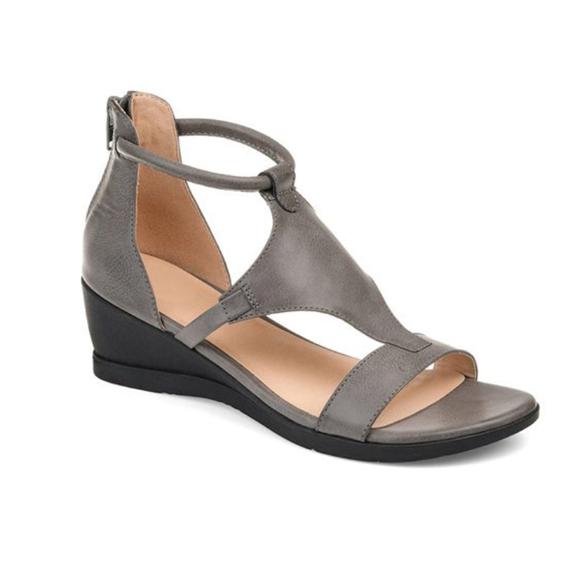 Strappy Wedge Sandals with Comfortable Footbed | ribuella