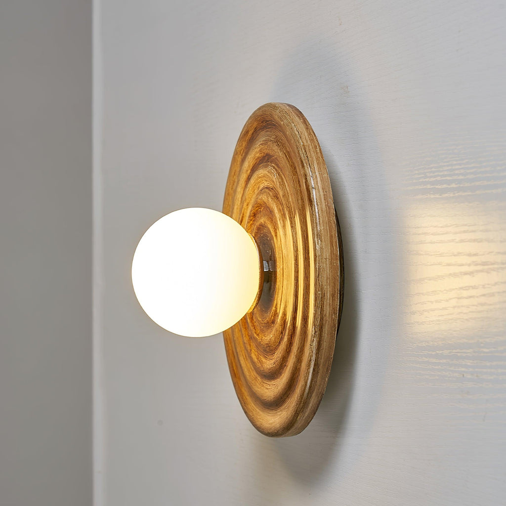 Francie Ceiling Light, Circular Disc Shape, Wabi Sabi Details, Warm Ambient Glow