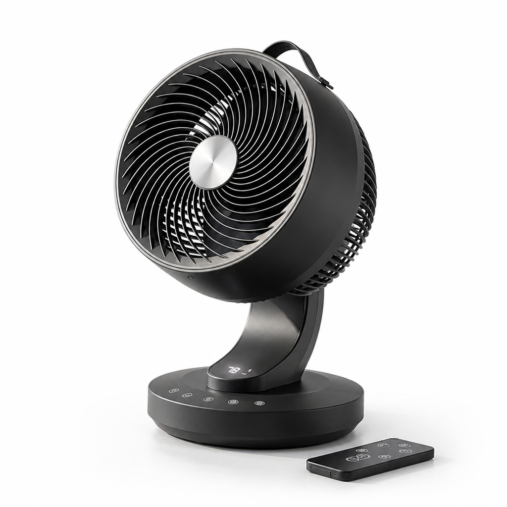 Ultra-Quiet Oscillating Desk Fan (Remote & 12-Hour Timer) | ribuella