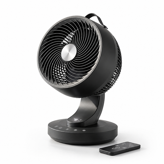 Ultra-Quiet Oscillating Desk Fan (Remote & 12-Hour Timer) | ribuella