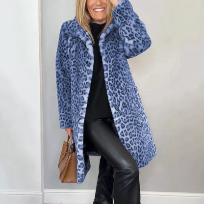 Manteau Mi-Long Imprimé Léopard