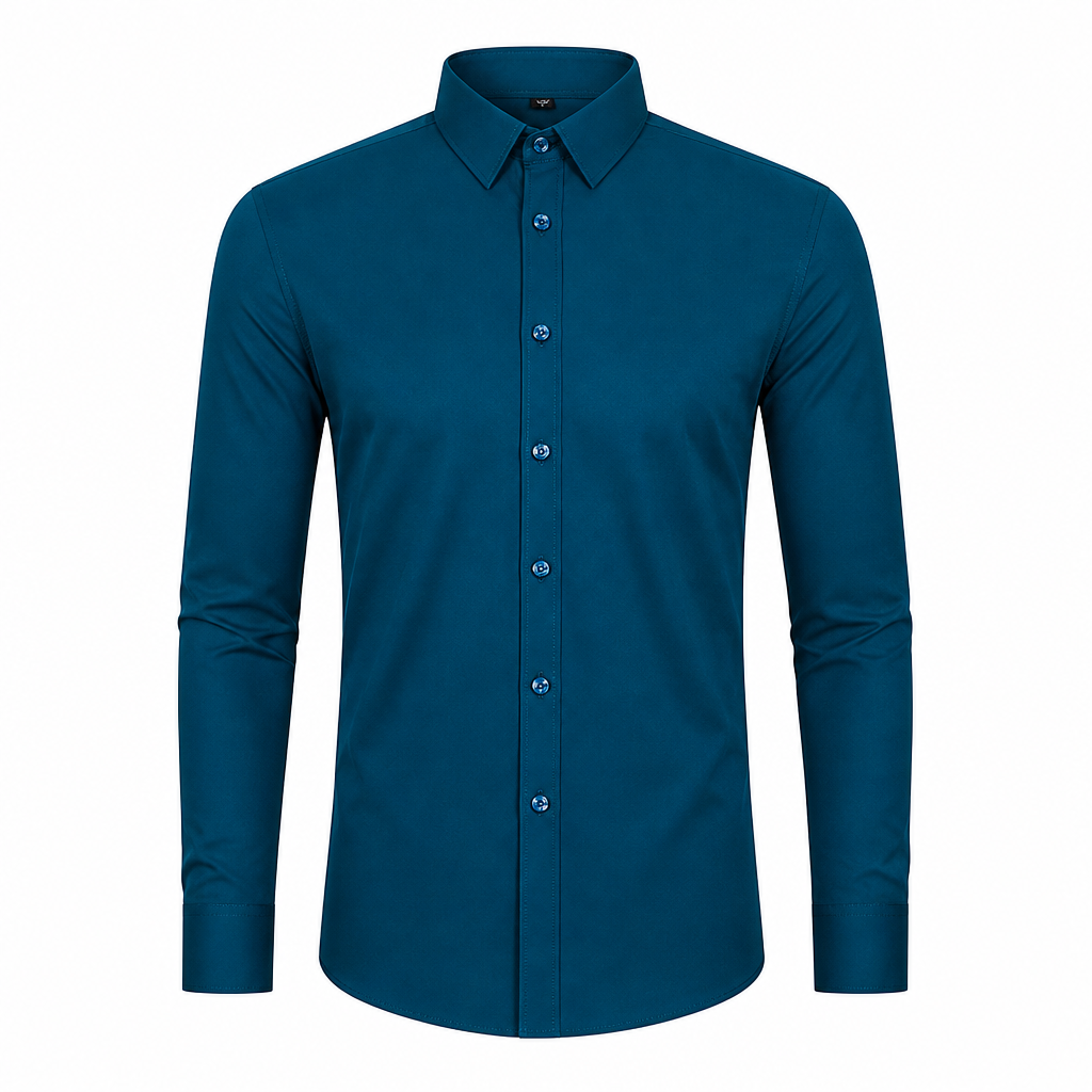 RevoStretch – Smooth Stretch Button-Down Shirt with Wrinkle-Resistant Silky Sheen | ribuella