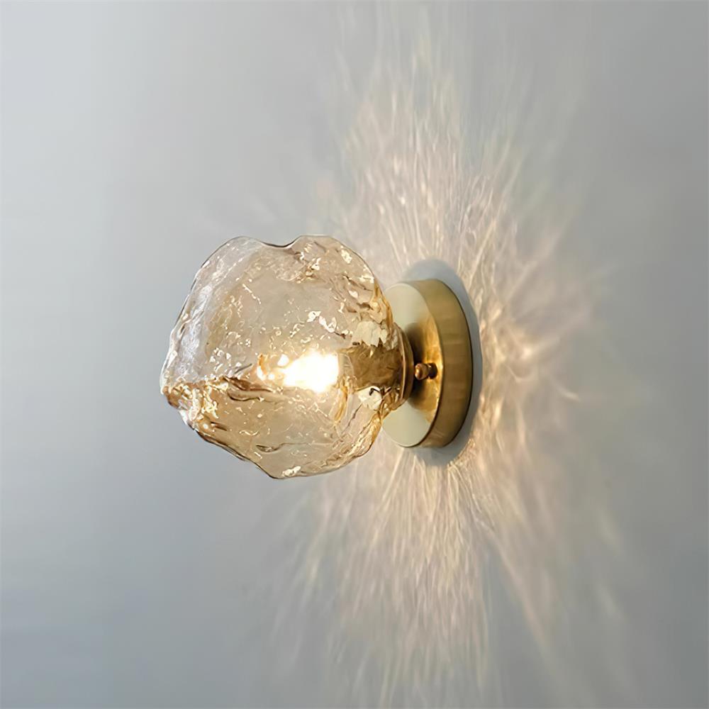Forte Wall Lamp, Irregular Silhouette Shade, Hardwired Lighting, Gold Amber Smoke Gray