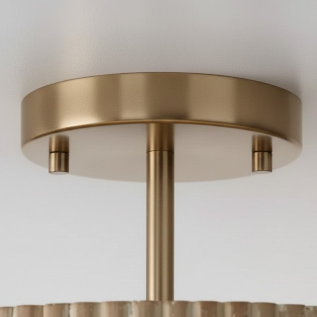 Flutera Farmhouse Fluted Drum Ceiling Light - Textured Flush Mount Fixture