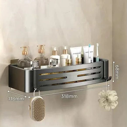 Self-Adhesive Aluminum Shelf Organizer for Bathroom Storage | ribuella