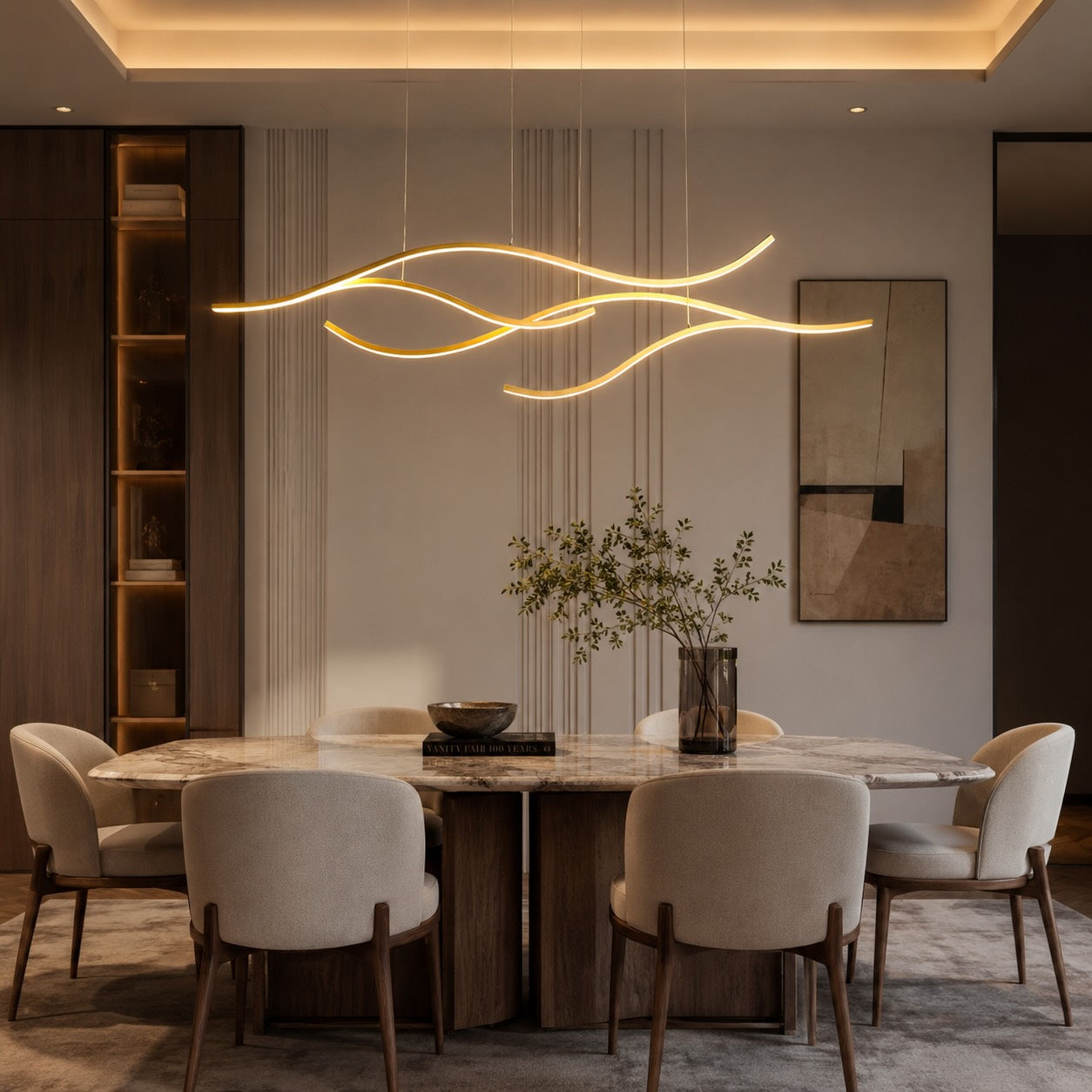 Moderne LED-Pendelleuchte, verstellbare Hängeleuchte aus Metall mit Silikonschirm, dimmbar | ribuella