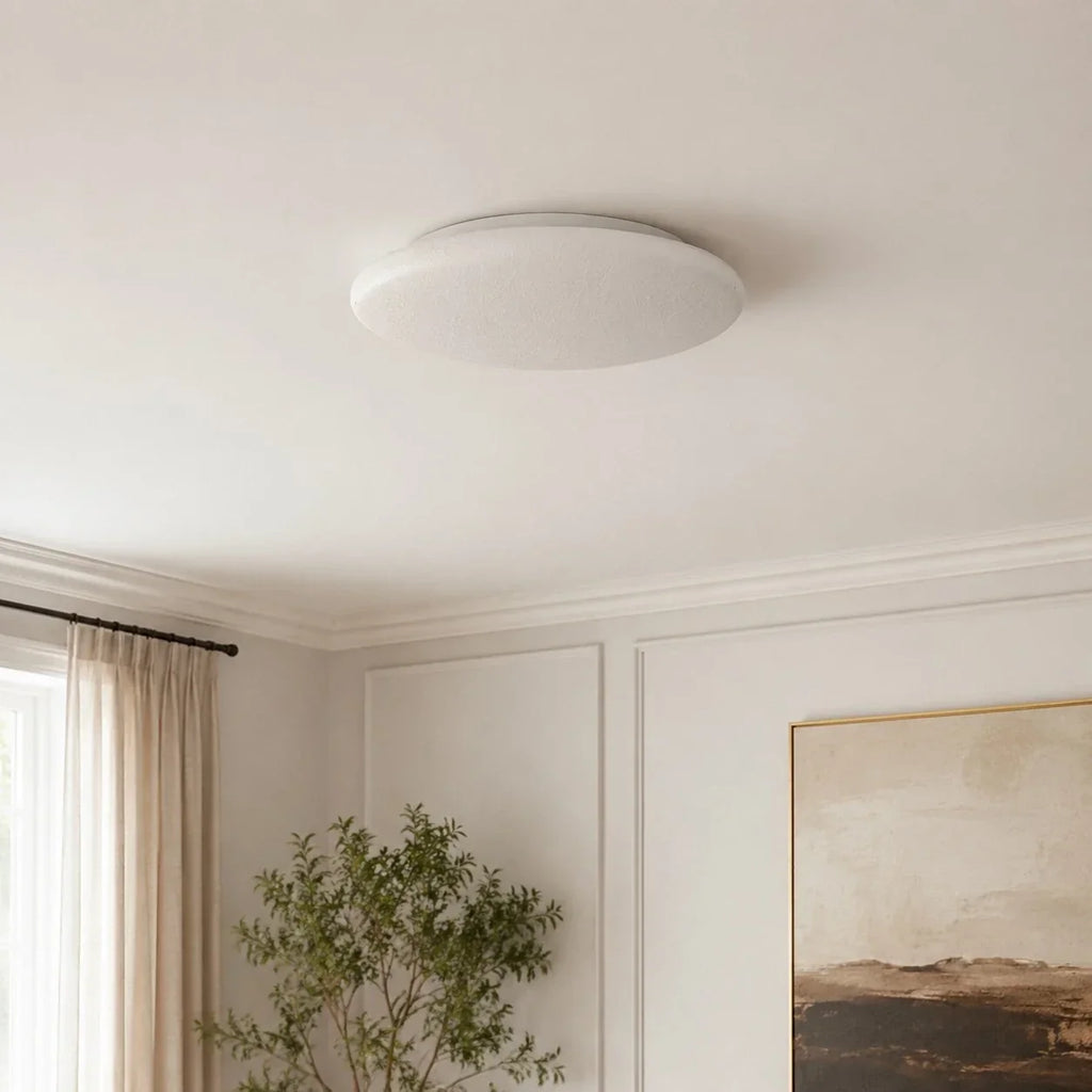 Round LED Ceiling Light French Cream Flush Mount Design