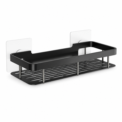 Self-Adhesive Drill-Free Stainless Steel Bathroom Wall Shelf (Holds 11 lb) | ribuella