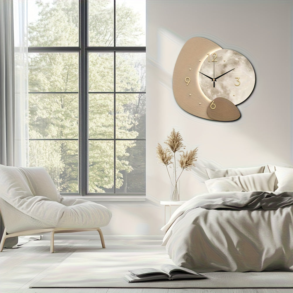 TimberCraft - Exquisite Wooden Wall Clock with Gold Accents | ribuella