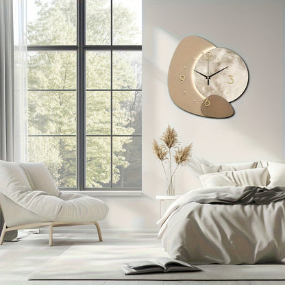 TimberCraft - Exquisite Wooden Wall Clock with Gold Accents | ribuella