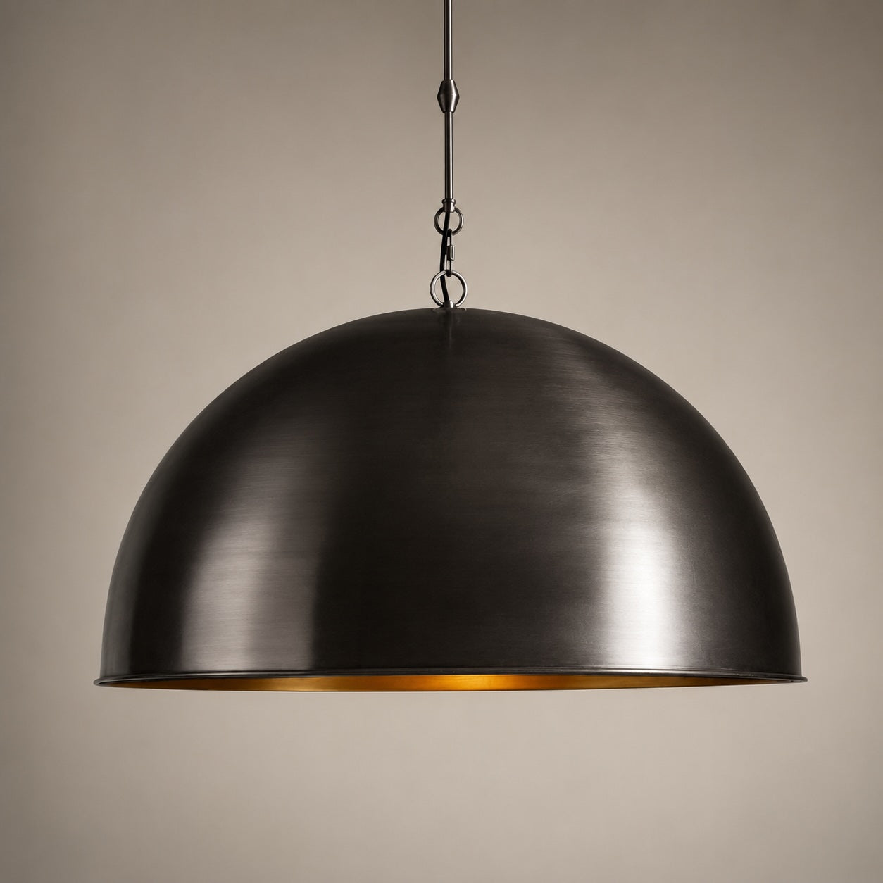 Large Modern Bronze Dome Pendant Light Adjustable Metal Hanging Fixture for Kitchen Island Dining Room | ribuella