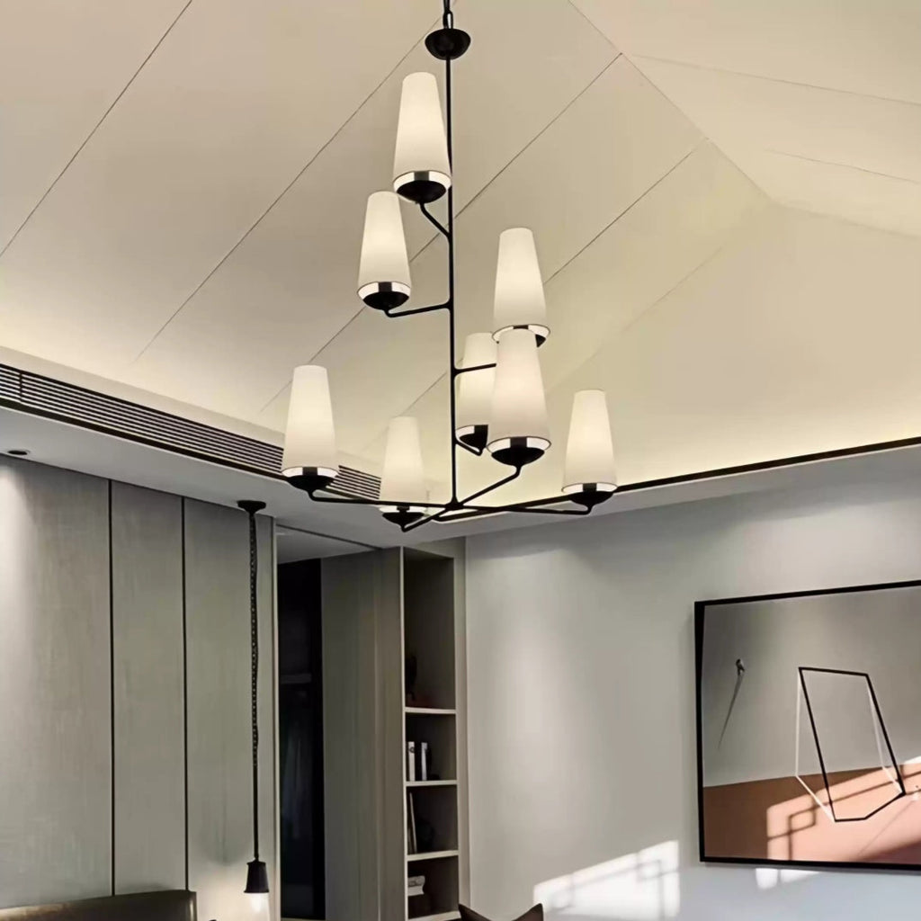 Fontaine Vertical Chandelier Tall Tiered Suspension Ceiling Light