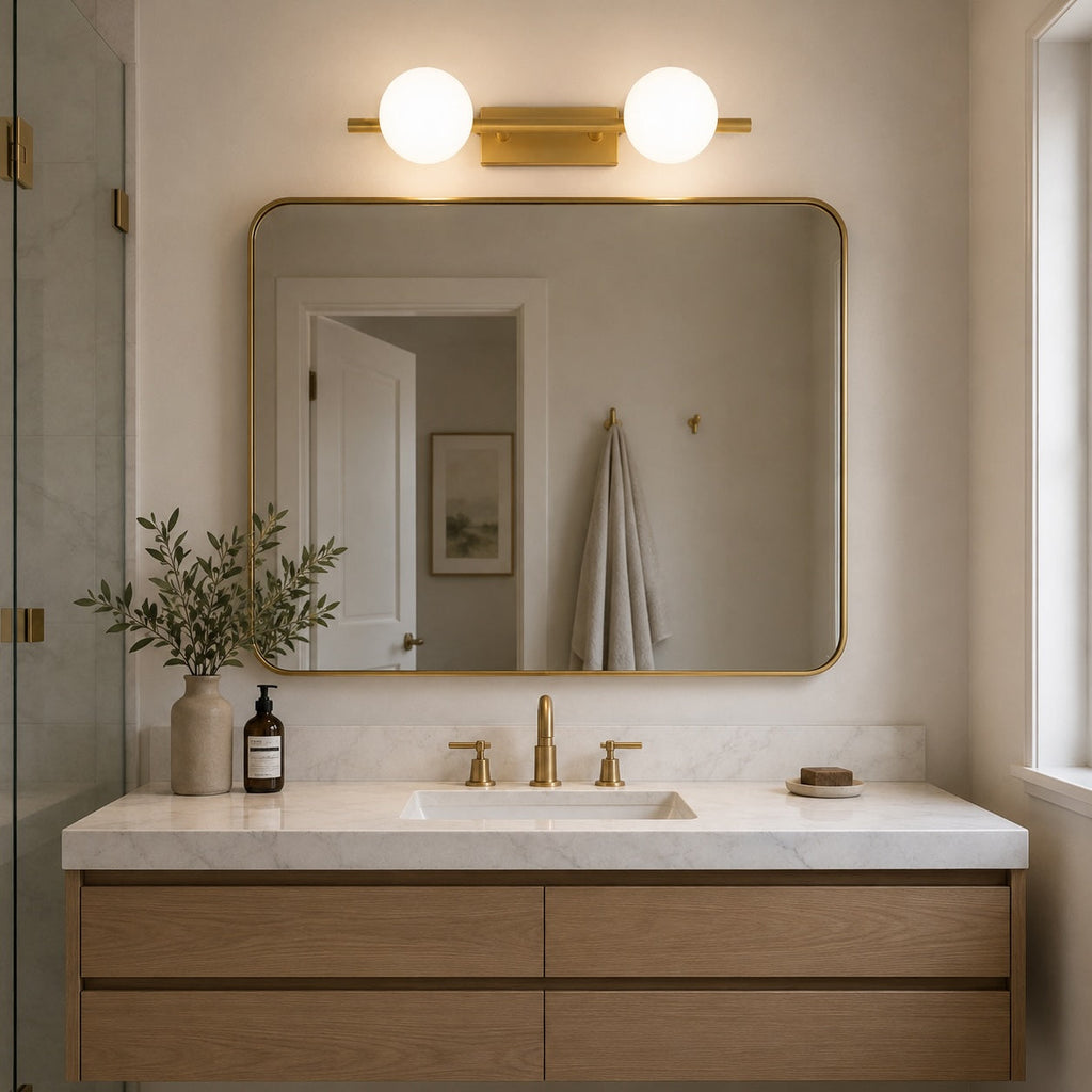 Modern LED Bathroom Vanity Light Bar Wall Mounted Copper with Adjustable Color Temperature | ribuella