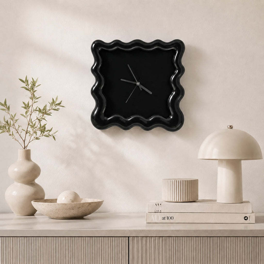 Modern Wall Clock Round Design Wall Mounted ABS Plastic Silent Movement 30cm | ribuella