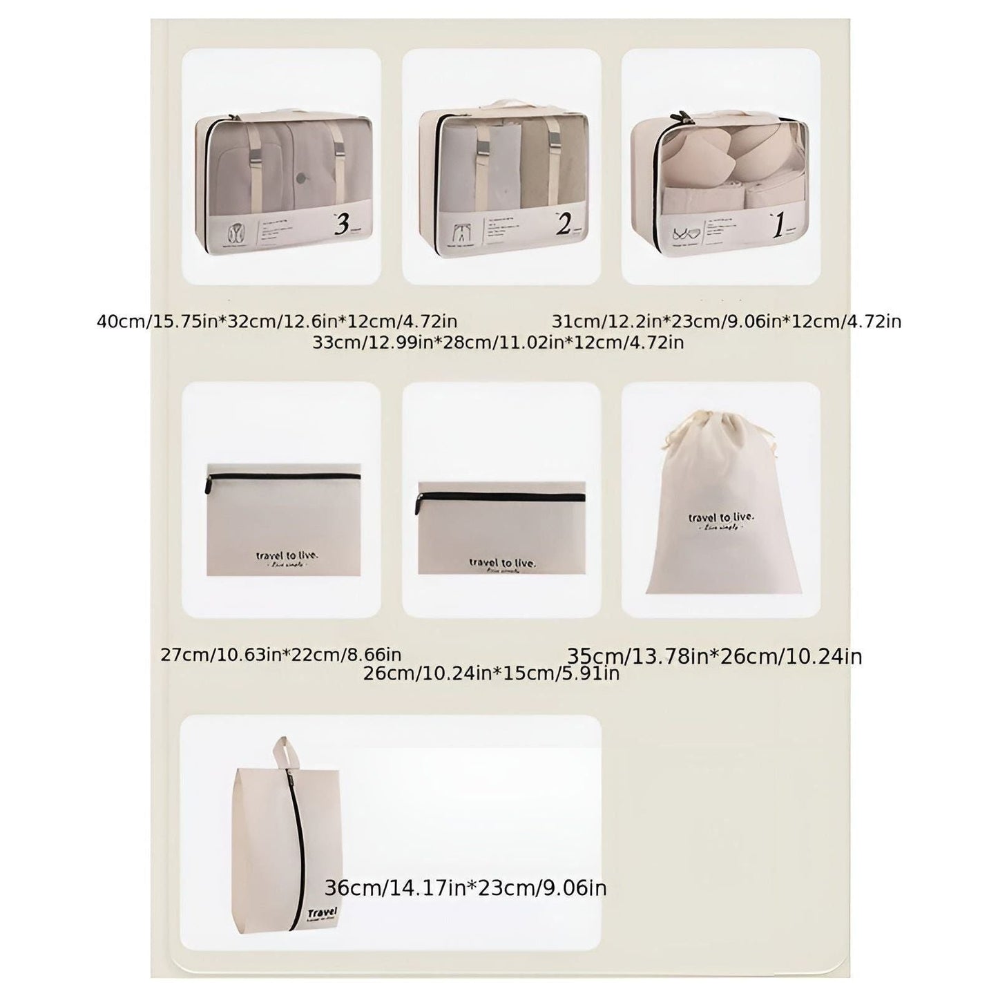 Ultimate 7-Piece Packing Organizer Set for Stress-Free Travel | ribuella