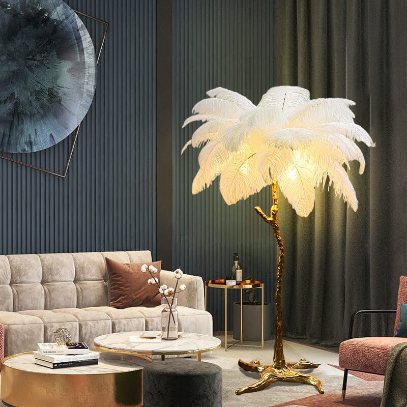 Lampadaire AuraFeather de luxe — design contemporain texturé