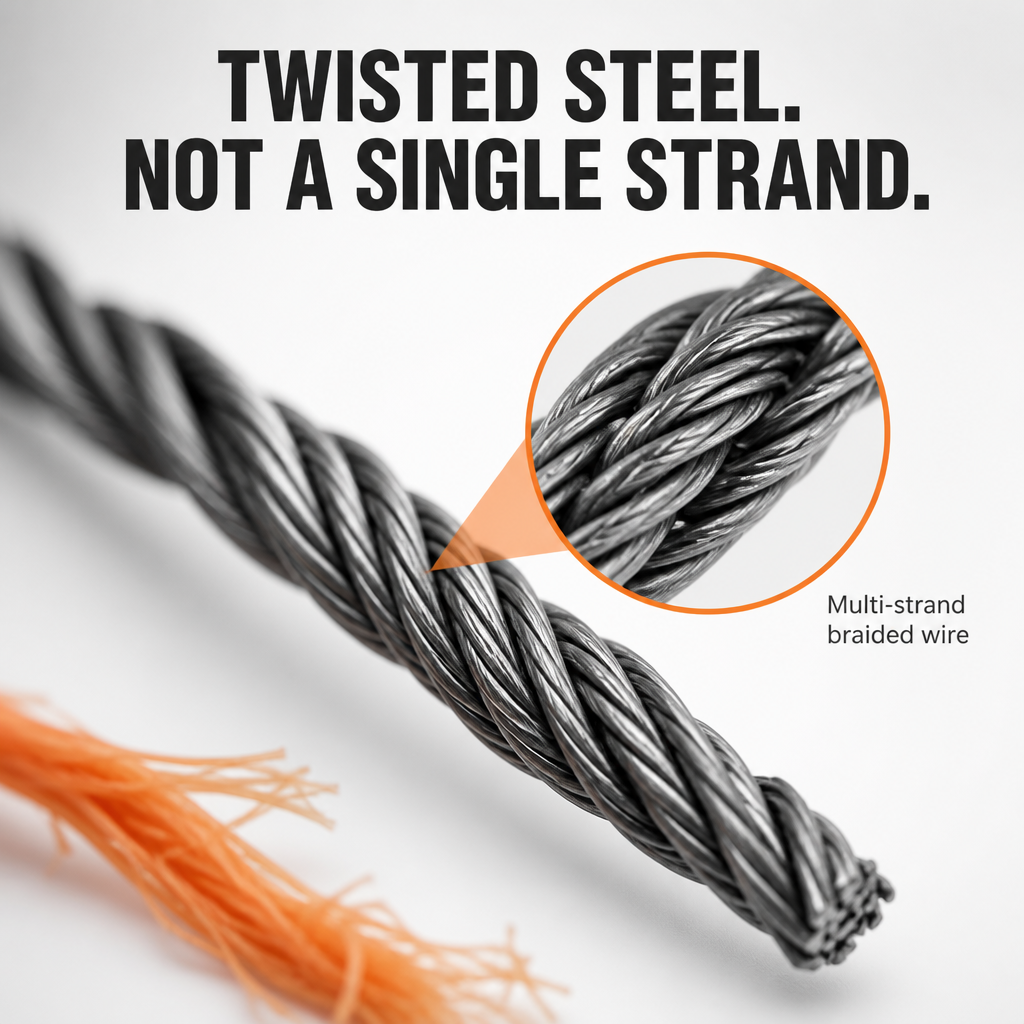 SteelGuard Pro | Sostituisci il nylon che si spezza con acciaio intrecciato che non si rompe mai - Confezione da 2 | ribuella