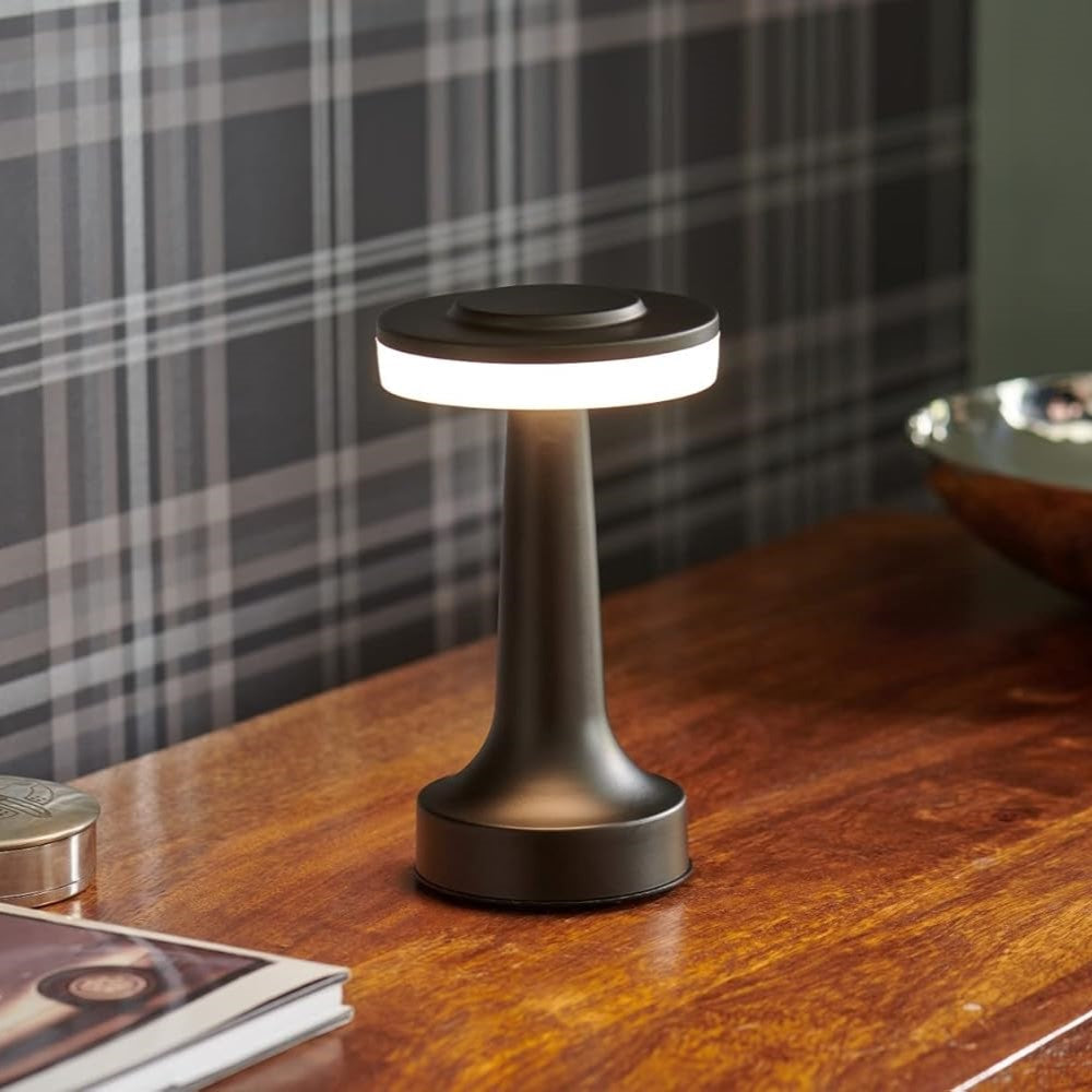 Dimbar retro-bordlampe med elegant, trådløs og bærbar design