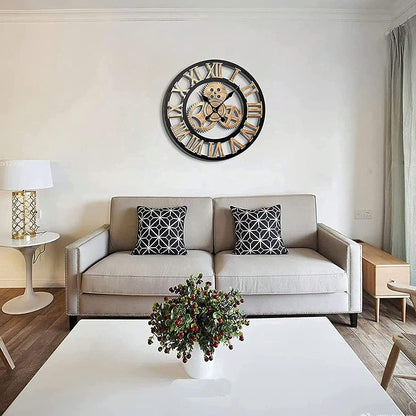 Stylish Industrial Gear Clock with Silent Mechanism | ribuella