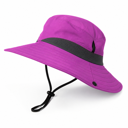 UPF 50 Breathable Foldable Sun Hat (Ponytail Hole & Chin Strap) | ribuella