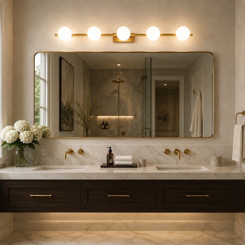 Modern LED Bathroom Vanity Light Bar Wall Mounted Copper with Adjustable Color Temperature | ribuella