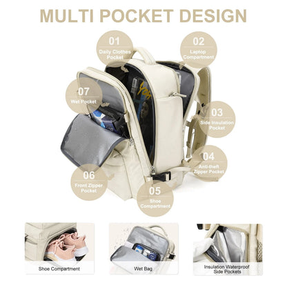 Stylish 35L Travel Backpack for Women - Water-Resistant & Secure | ribuella