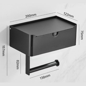 Tissue Dispenser - Stainless Steel Bathroom Paper Holder - 2-in-1 Shelf and Holder - SteelShelf | ribuella