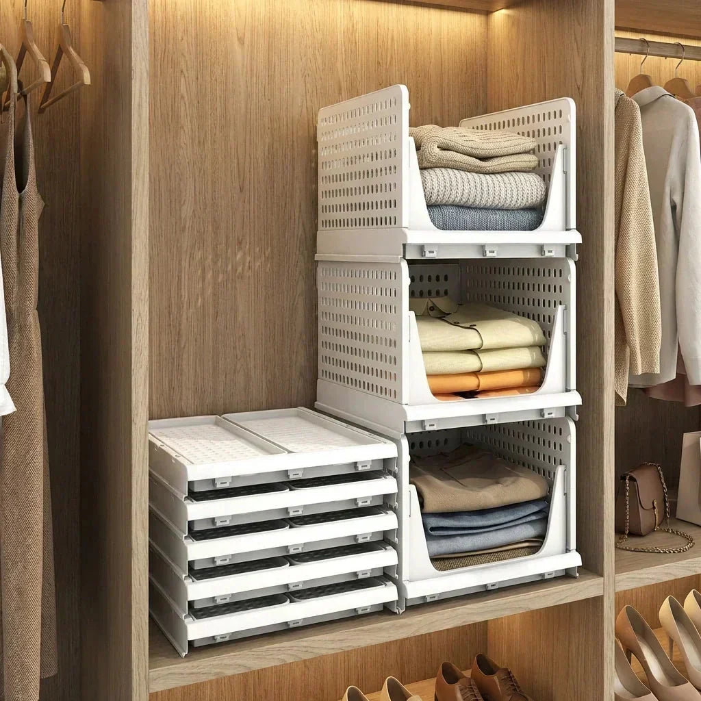 Stabelbar garderobeorganisator i 3 niveauer af holdbar plast | ribuella