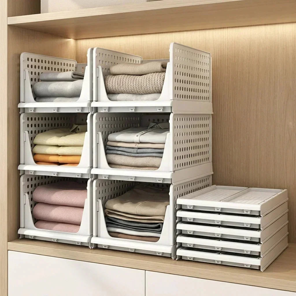 Stabelbar garderobeorganisator i 3 niveauer af holdbar plast | ribuella
