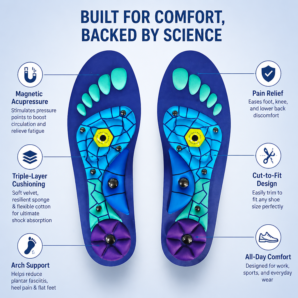 StridePulse Insoles | Unlock All-Day Energy and Pain-Free Steps | ribuella