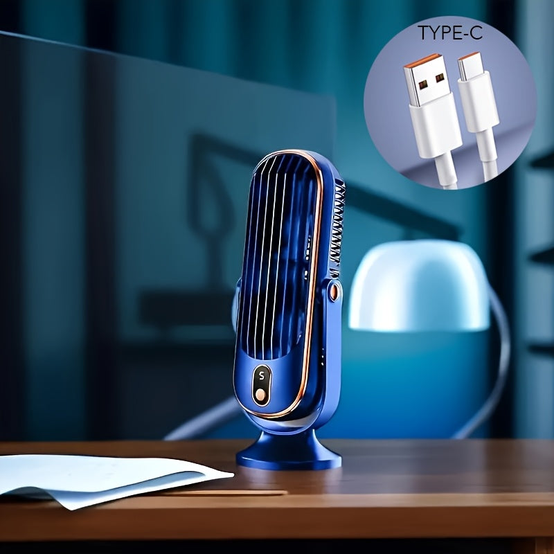 Portable 5-Speed Air Cooler & USB Desk Fan, Rechargeable Battery