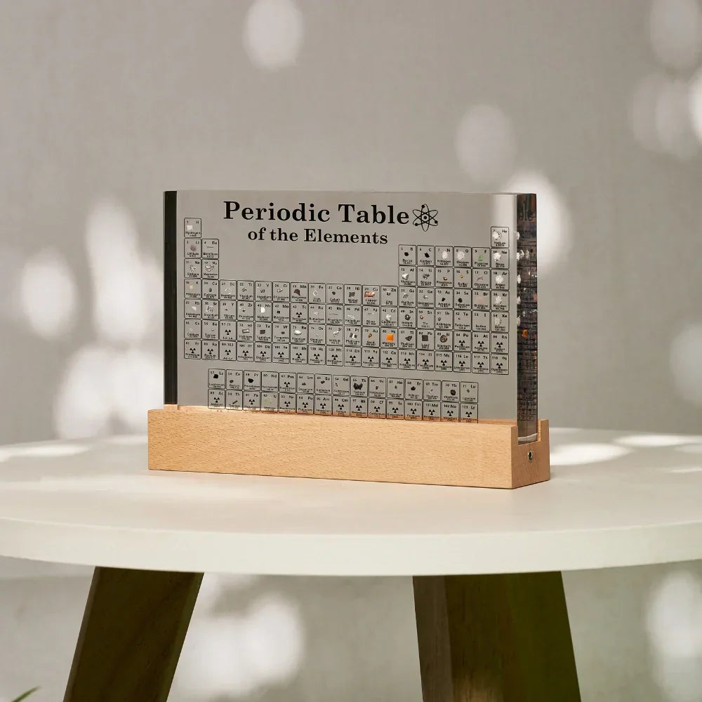LED Illuminated Periodic Table Display Integrating 83 Authentic Elements