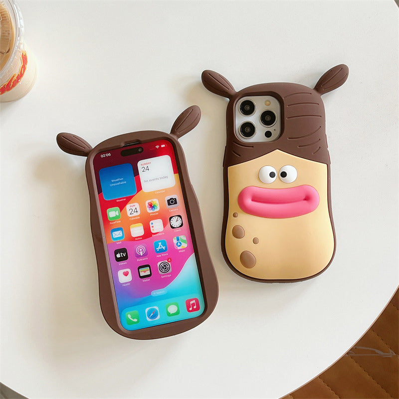 Playful Frog Cartoon Phone Case – 3D Cute Kawaii Cover