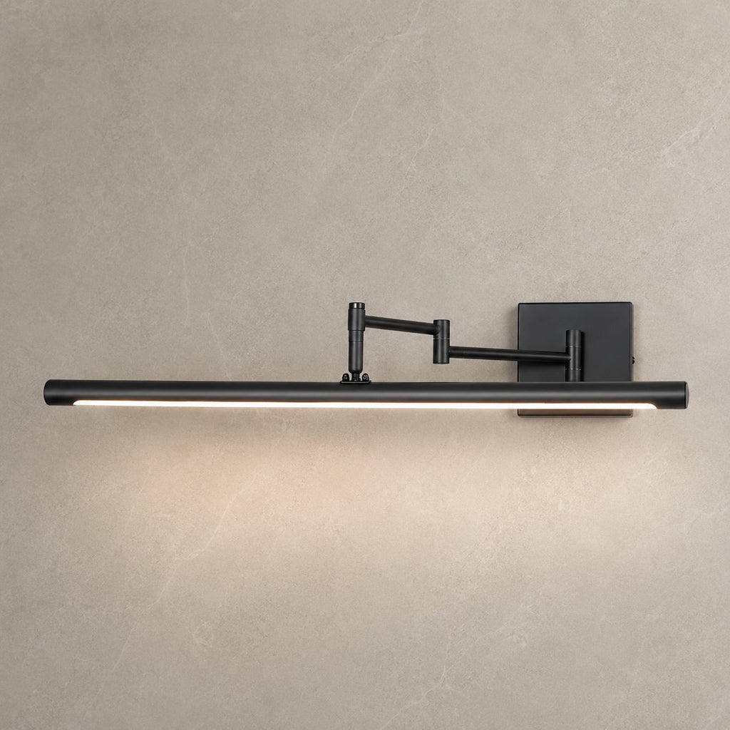Moderne schwarze Bad-Wandleuchte für den Waschtisch, verstellbare Metallleuchte zur Wandmontage mit 20-W-LED | ribuella
