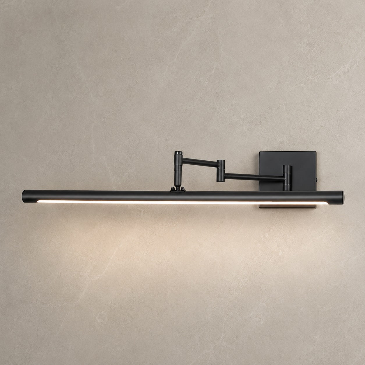 Moderne schwarze Bad-Wandleuchte für den Waschtisch, verstellbare Metallleuchte zur Wandmontage mit 20-W-LED | ribuella