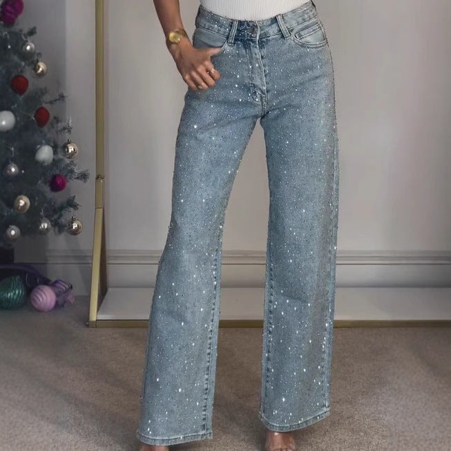 Jeans Droit Scintillant