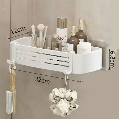 Self-Adhesive Aluminum Shelf Organizer for Bathroom Storage | ribuella