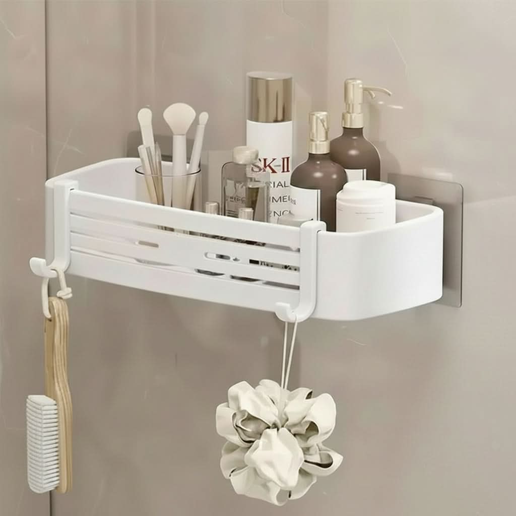 Self-Adhesive Aluminum Shelf Organizer for Bathroom Storage | ribuella