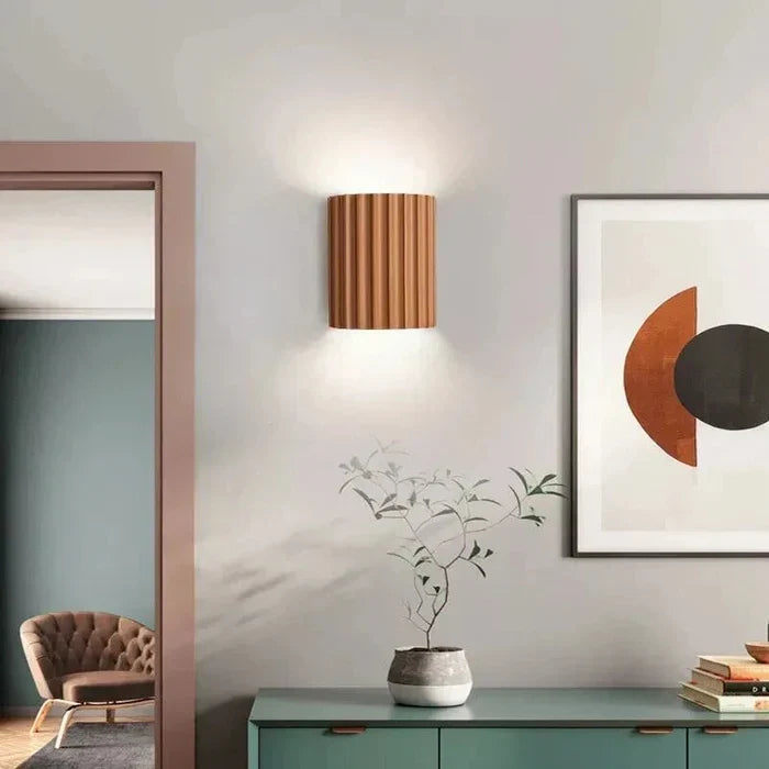 Resin Wall Light with Ribbed Shade – Modern Interior Styling | ribuella