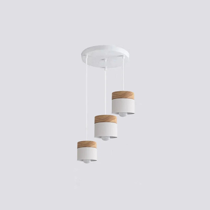 Valentina Modern Can Shape Metal/Wood Pendant Light - Neutralighting