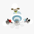Kids Animal Ceiling Fan Light - Full-Spectrum Lighting, Globe Shades, Transparent Blades