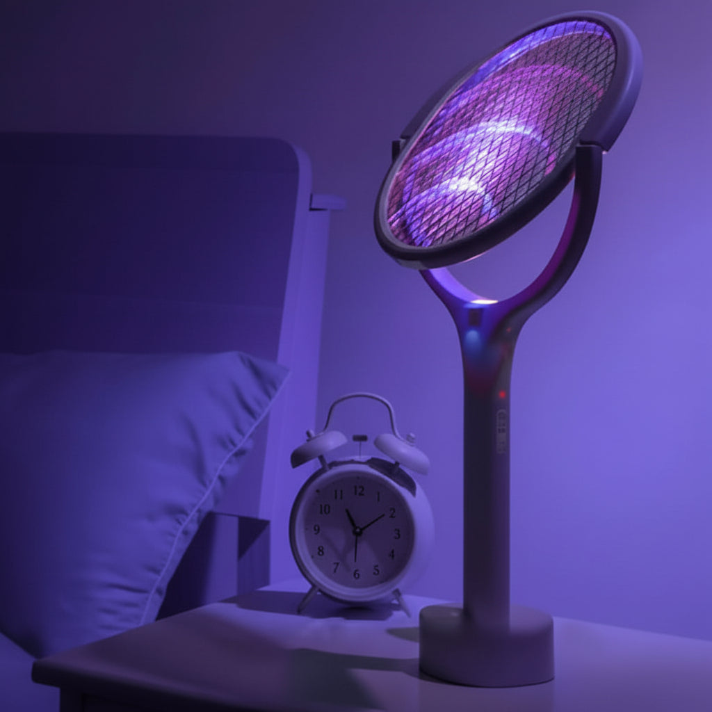 VoltGuard ασύρματη επαναφορτιζόμενη μυγοσκοτώστρα 5-σε-1 με LED