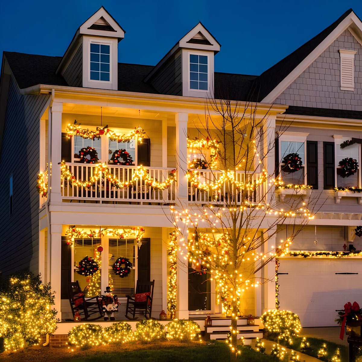 Lichtslinger met fairy lights op zonne-energie, led, weerbestendige buitenverlichting