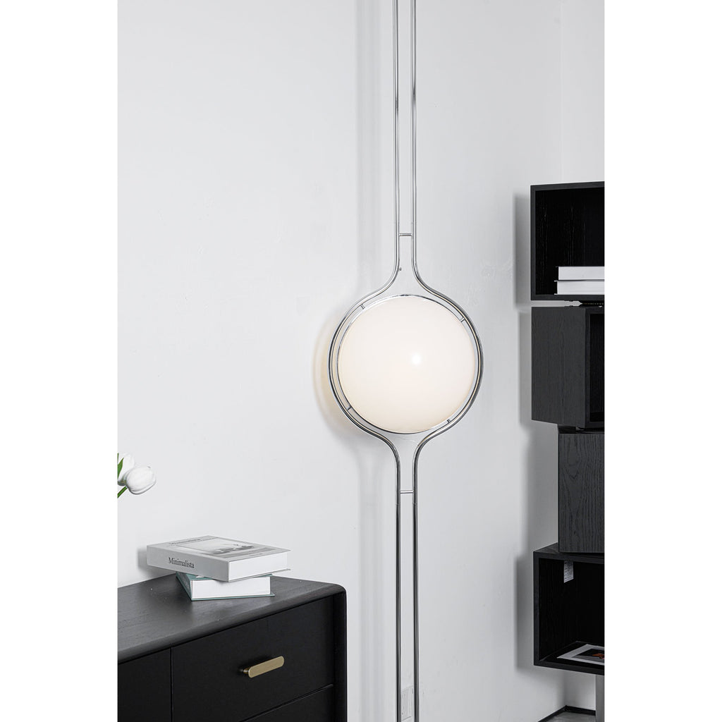 Garrault-Delord Dual Position Lamp, Ceiling Or Floor Stand, Contemporary Frame