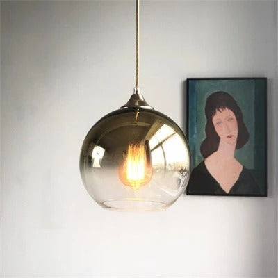BlossomGlow rozenhanglamp met helder glazen kap en ombré-afwerking